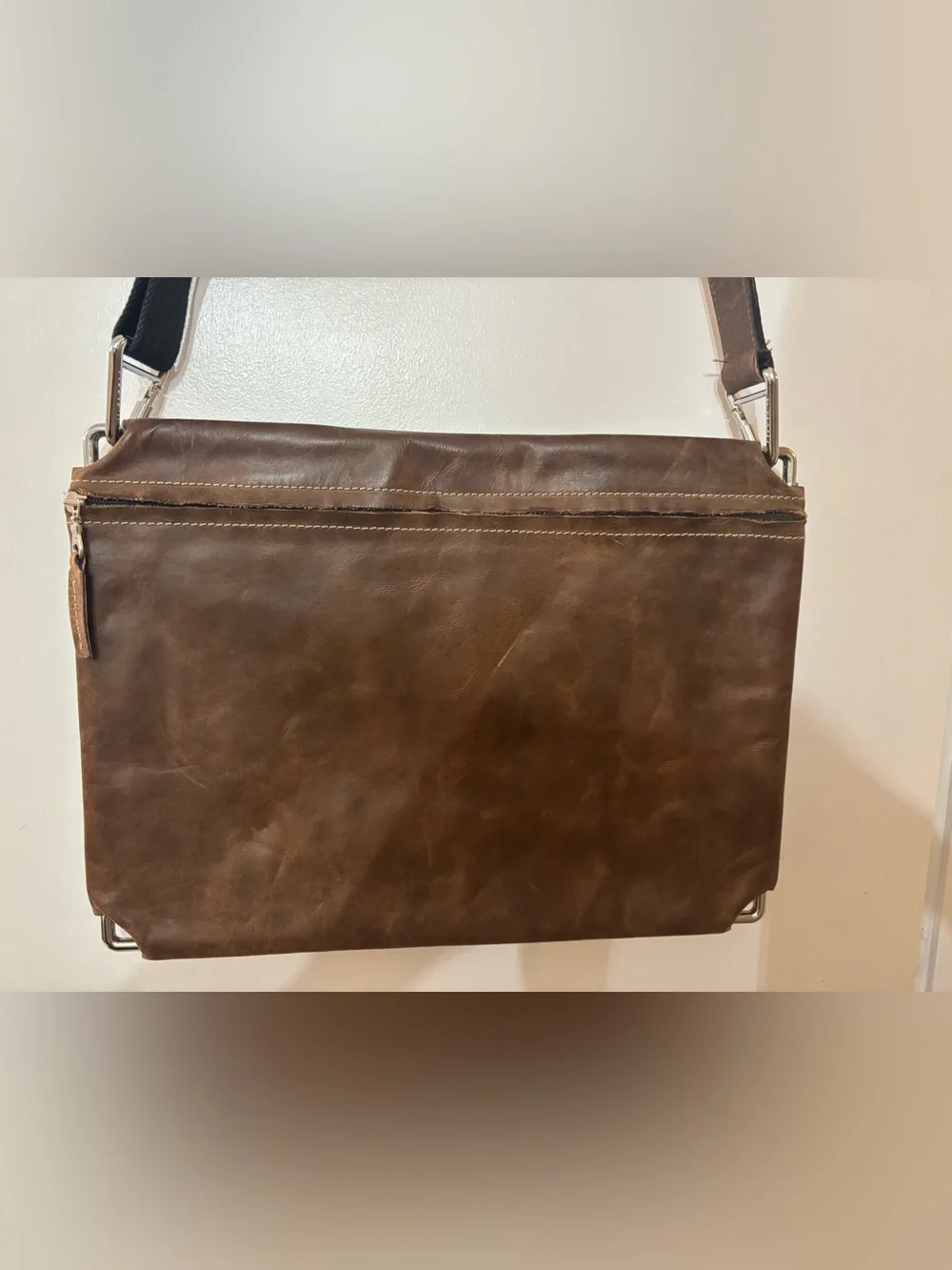 Concrete brown leather